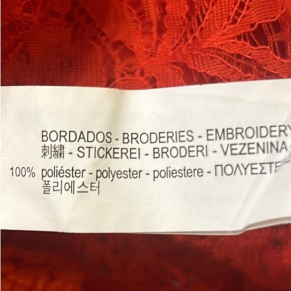 Zara Red Lace Sleeveless Crop Top Back Zipper Women’s Size Small - Picture 10 of 10